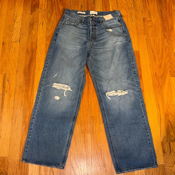 Universal Thread Light Blue Distressed Wide Leg Jeans - Picture 2 of 5